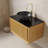 30-Inch Wall-Mounted Light Oak Vanity With Black Stone Basin