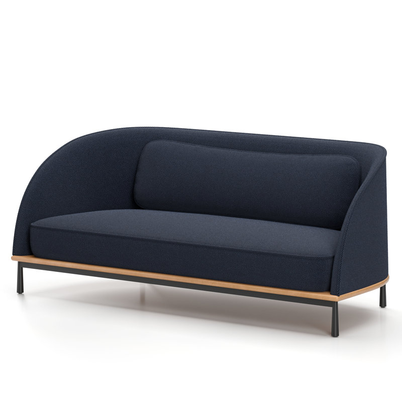 Arc Sofa Three Seater, Blue, Natural Oak