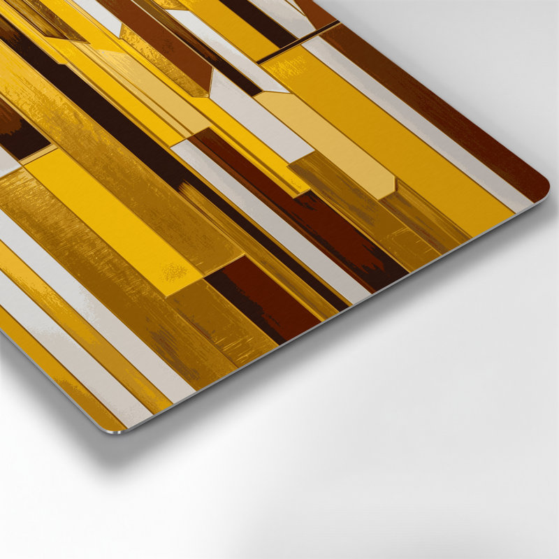 Art mural Hard Edge 44 en métal brun, H 20 po x l 30 po