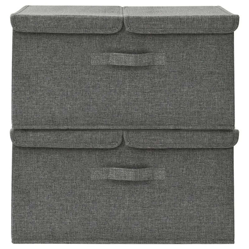 Storage Boxes Fabric 50x30x25 cm, Dark Grey