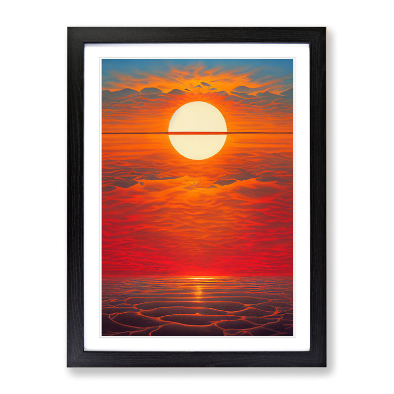 A Bewitching Sunset - Single Picture Frame Print, 64cm H x 46cm W x 2cm D, Black