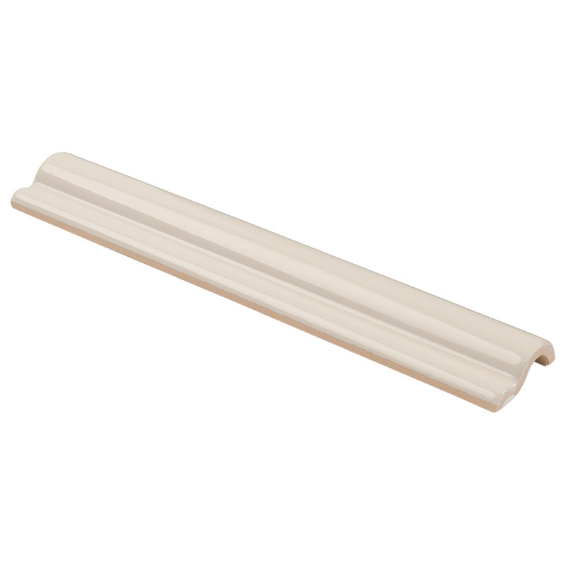 Moulure de cimaise en céramique polie Barcelona 2 po x 12 po, Ivoire ivoire