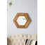 Miroir hexagonal avec cadre en bois, miroir de décoration murale pour le couloir de la salle de bain du salon-280376816