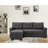 84" Dark Gray Linen Reversible Sleeper Sectional Sofa With Storage Chaise
