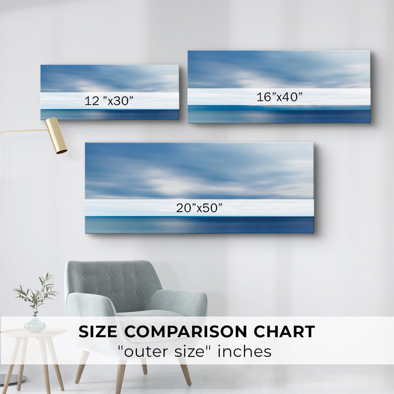 «Forever Blue», toile tendue avec châssis - Prêt à être accroché, H 12 po x l 30 po