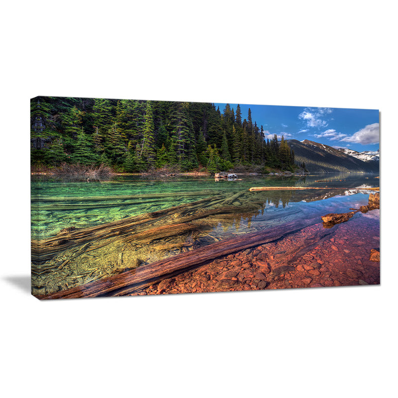 «Beautiful View of Mountain Lake», reproduction de photo sur toile tendue, H 28 po x l 60 po