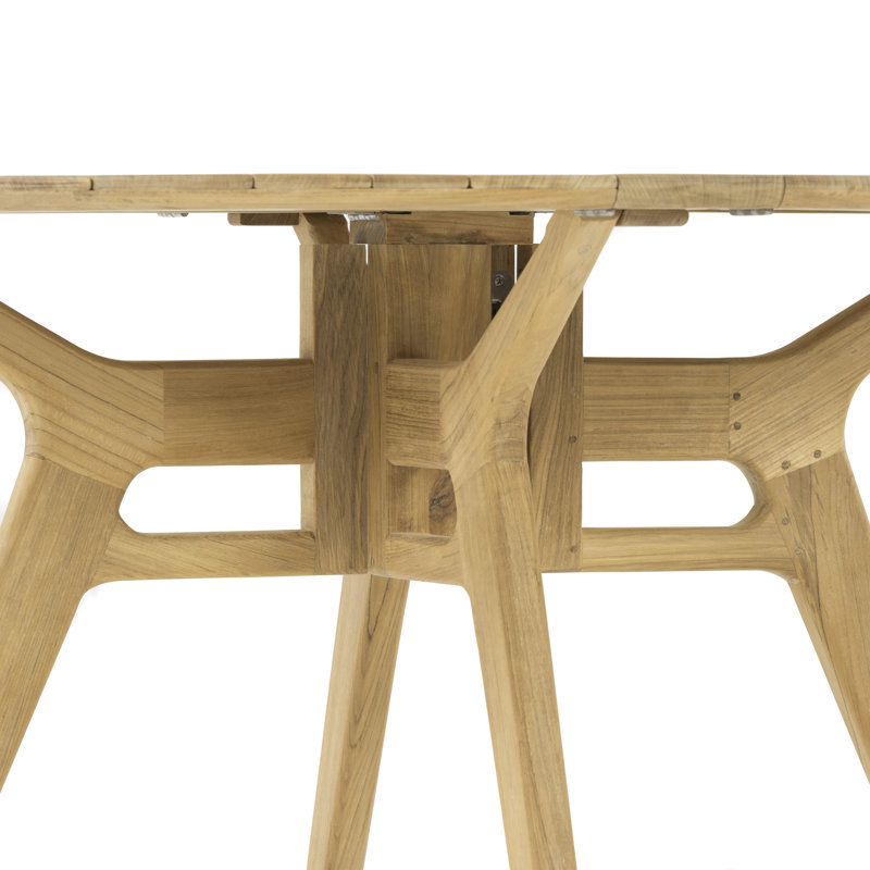 Round Teak Folding Outdoor Dining Table , 42'' in. W in. D