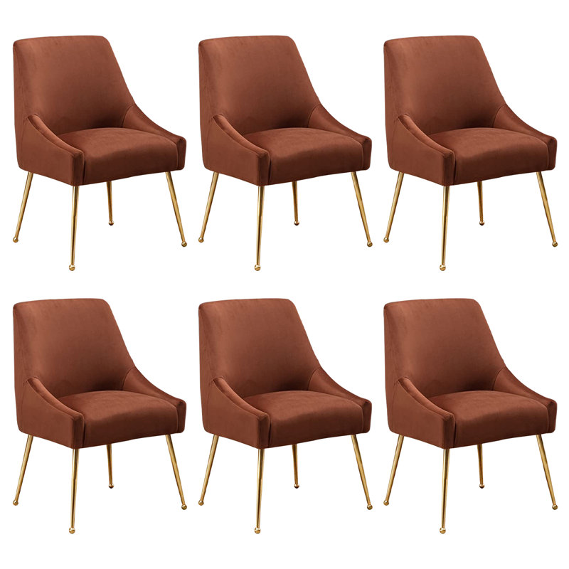 Drane 18.8'' H Tufted Velvet Upholstered Side Chair, Brown