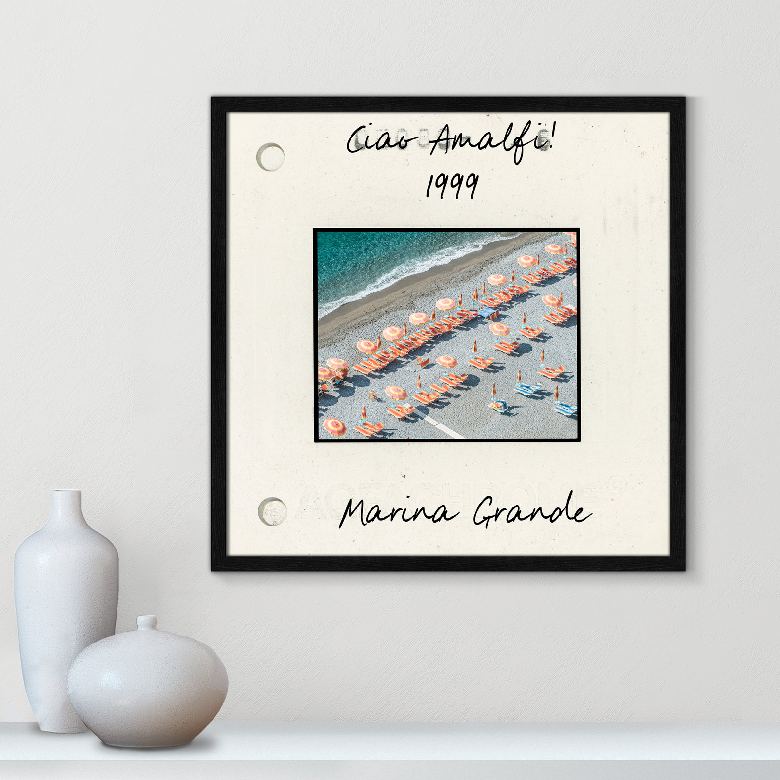 Ritona "Amalfi, Italy - Marina Grande" Print, Black Single Picture Framed Paper, 23.5" H x 23.5" W x 0.75" D
