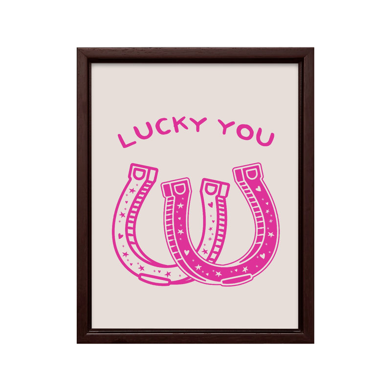 Lucky You, Canvas, 11"H x 14"W, Brown Framed