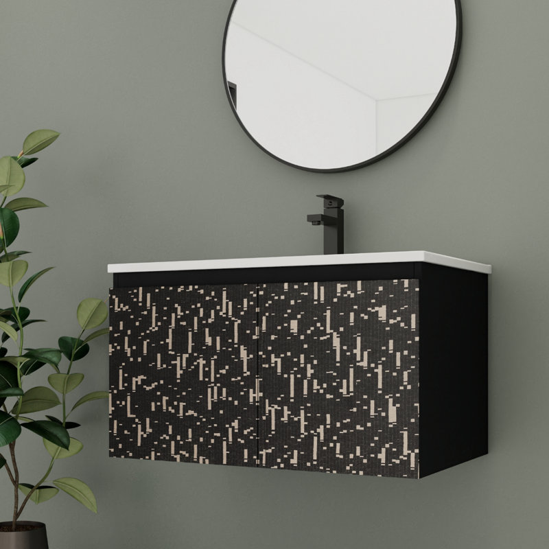 Ensemble de meuble-lavabo simple 30 po avec plateau en céramique Daschel