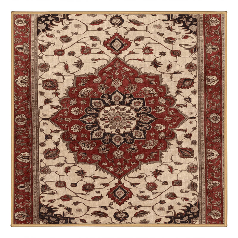 Tapis brun lavable à la machine, Carré 4 pi