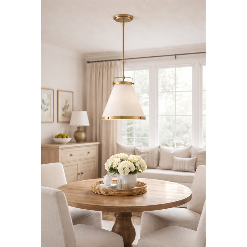 Luminaire suspendu conique à 1 lumière Coco, H 14,75 po x l 13,5 po x P 13,5 po, Noir