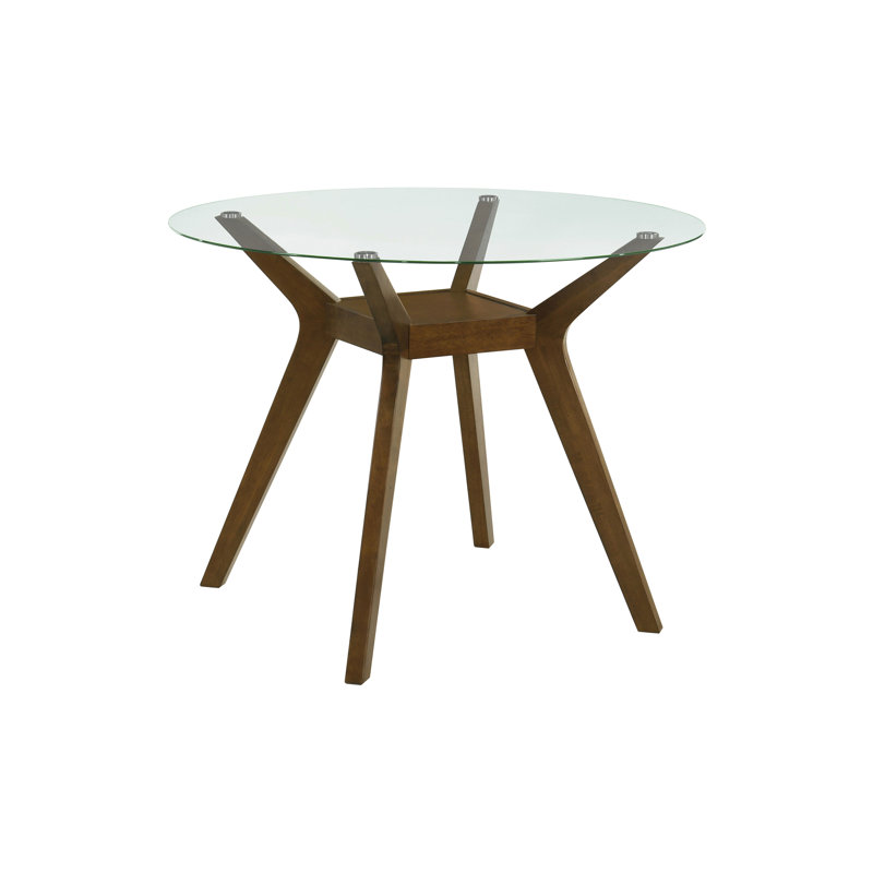 Table de salle à manger de style moderne Mid-Century 48,4 po, brun