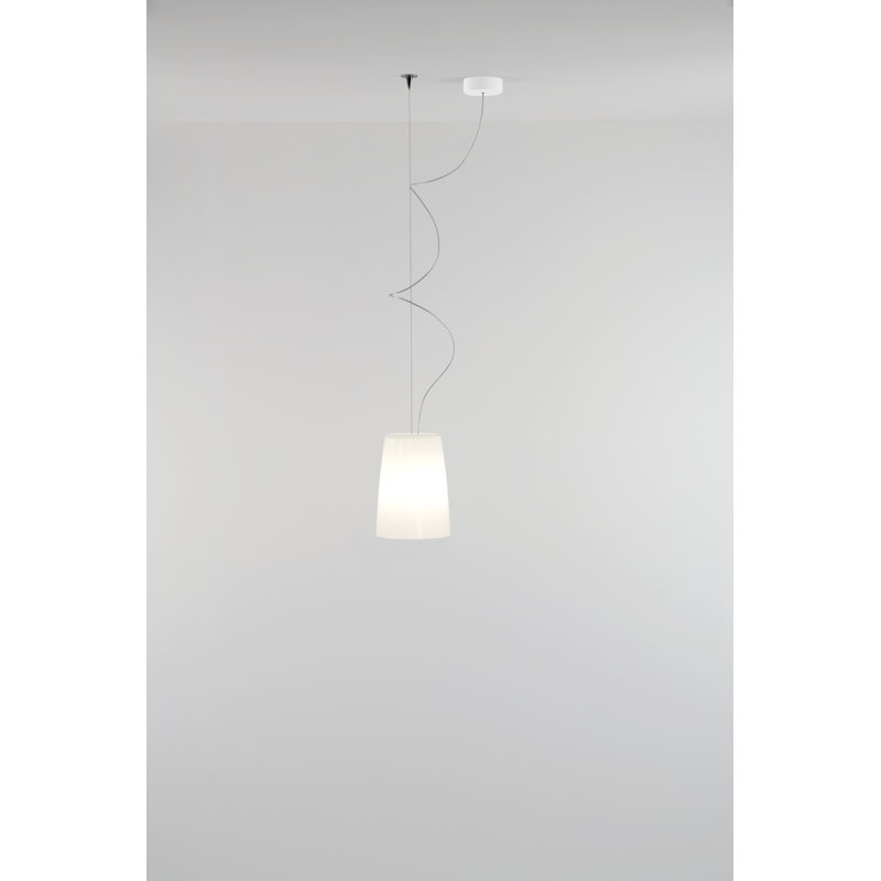 Marlene 1 - Light White Dome Pendant, 200cm H x 30cm W x 30cm D