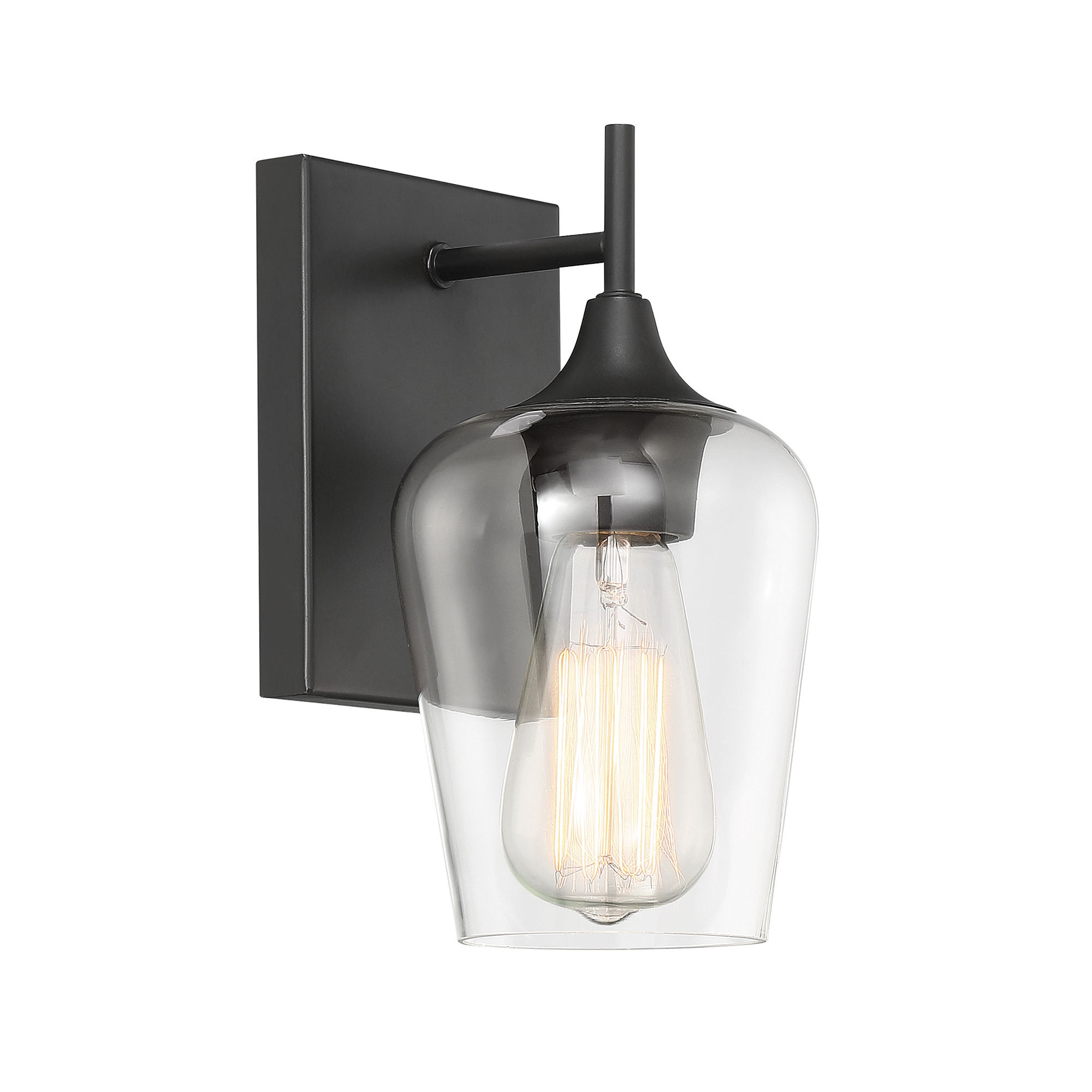 Breena Single Light Dimmable Armed Sconce, English Bronze, Clear