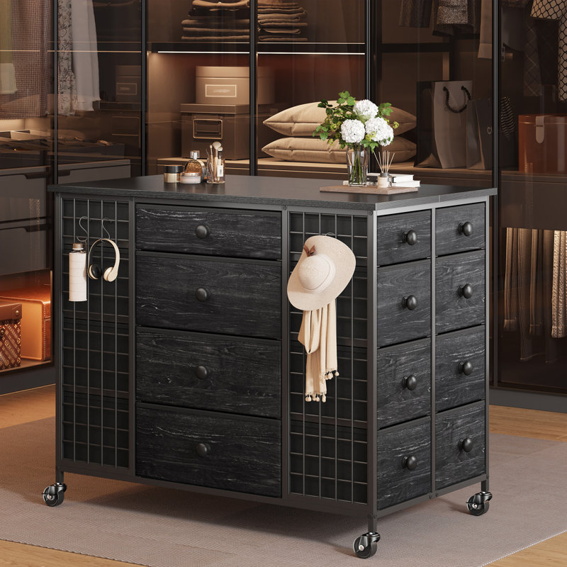 24-drawer Storage Island Dresser - High-capacity Organizer For Bedrooms, Closets & Small Spaces, Black