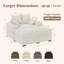 Chaise longue surdimensionnée 57 po en velours côtelé de luxe avec repose-pieds avec rangement, 2 coussins-865008598