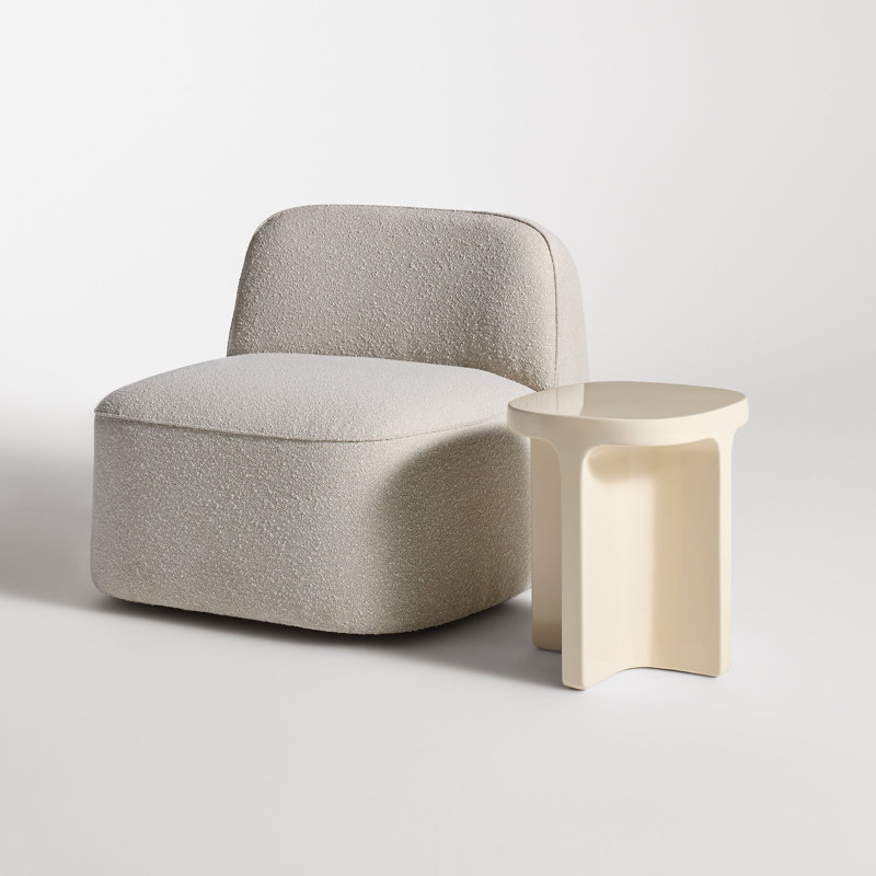 Small Talk Outdoor Side Table, 17" H x 16" W x 14" D, Ivory
