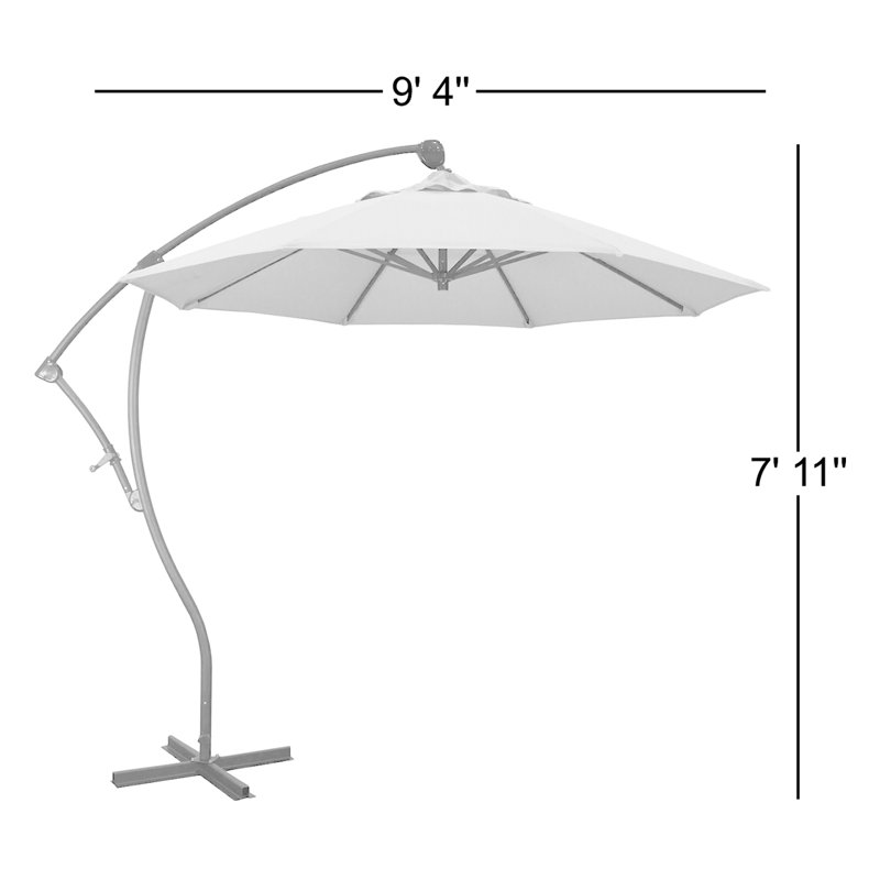 Parasol en porte-à-faux 9' Welwyn, Toile Sunbrella® rouge Jockey