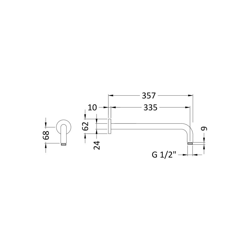 Wall Mounted Shower Arm