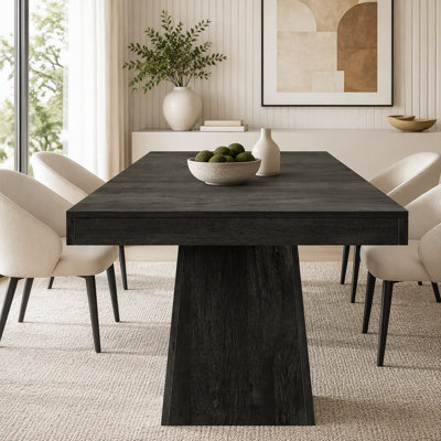 31.5" Square Farmhouse Dining Table with Pedestal Base