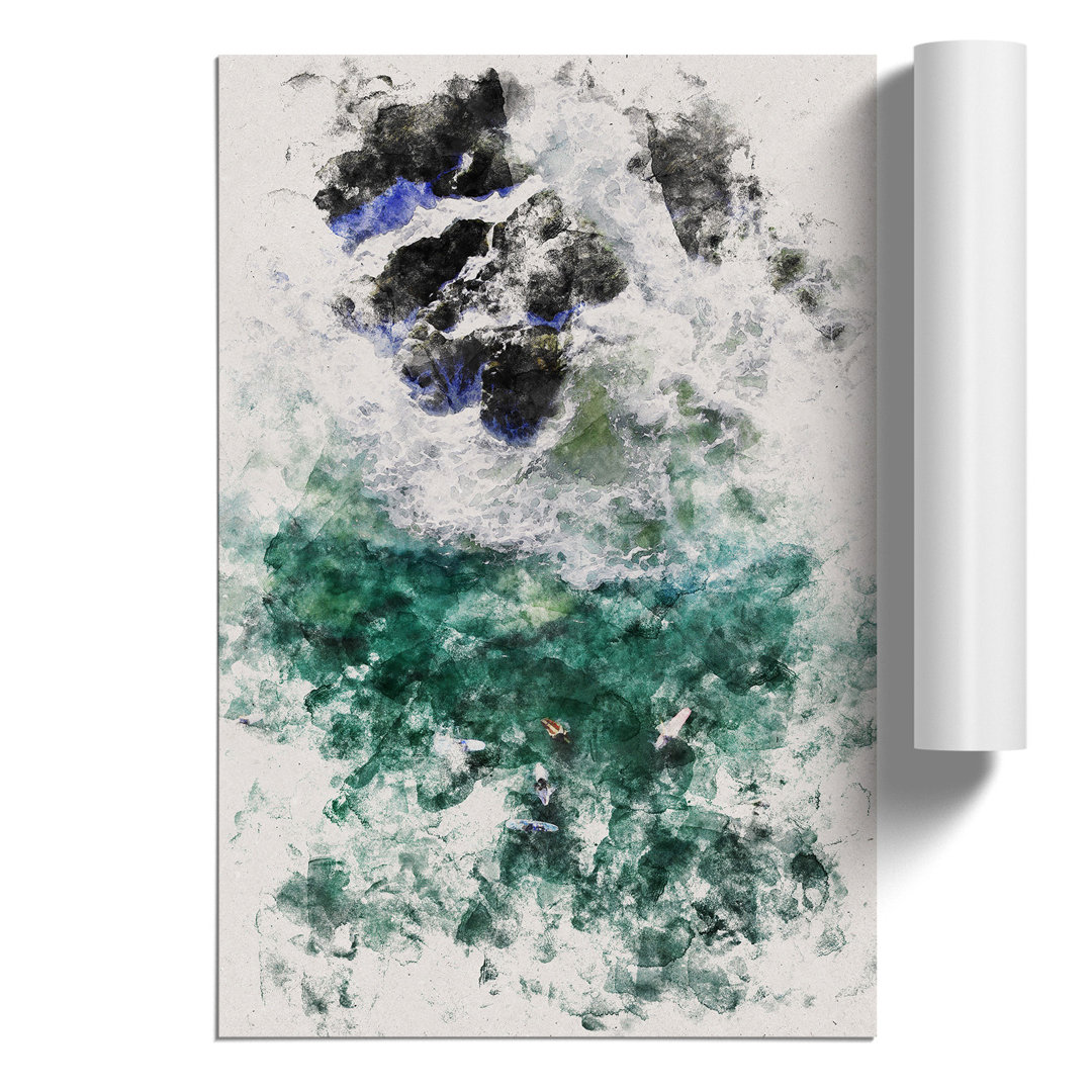 Surfers at Byron Bay in Australia - Unframed Painting