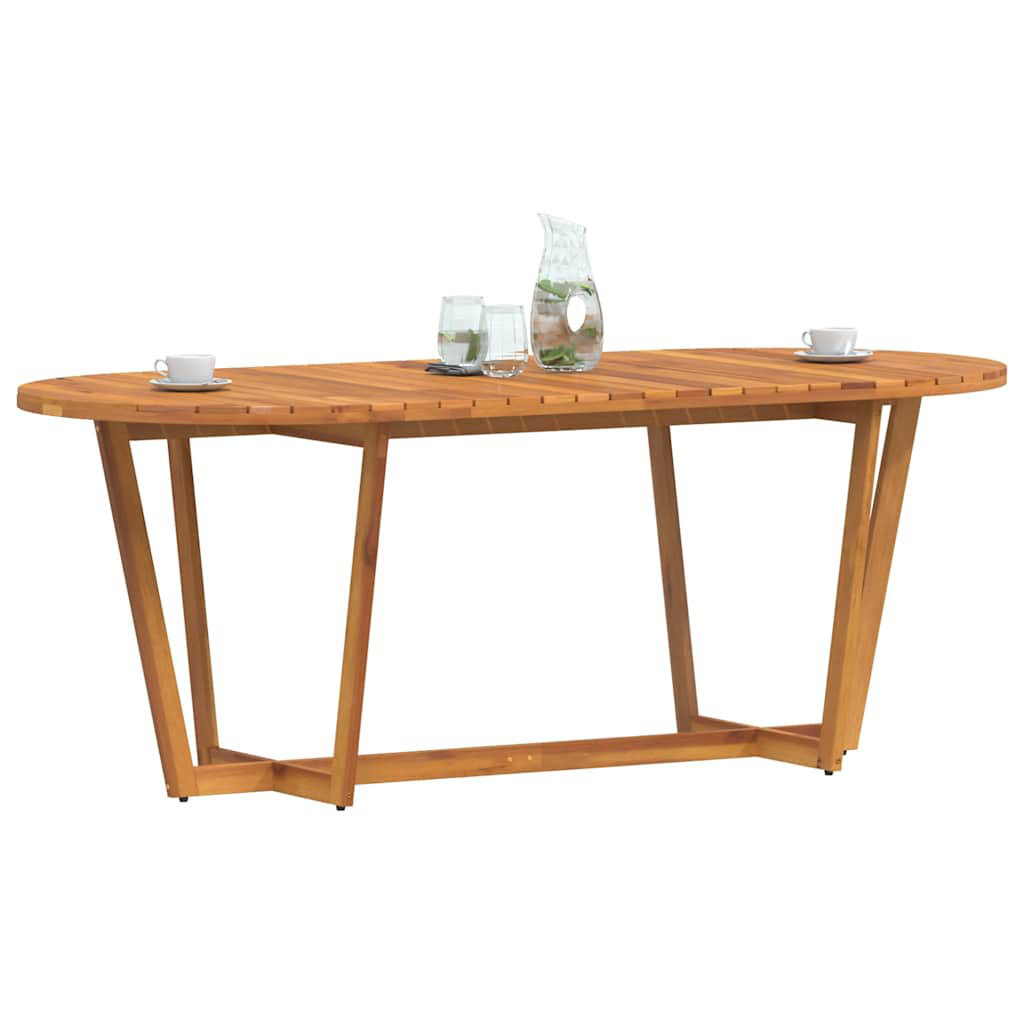 Garden Dining Table Oval Solid Wood Acacia