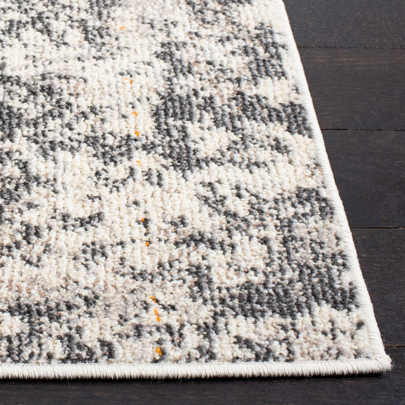 Elegant Grey/Ivory Synthetic 10' x 14' Easy-Care Area Rug