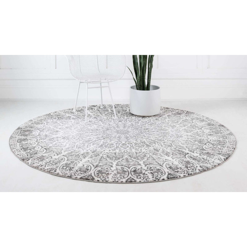 Tapis rond ikat nacré Oneita, Rond 5 pi