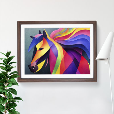 Horse in Abstract 1 Piece Single Picture Frame Wall Art