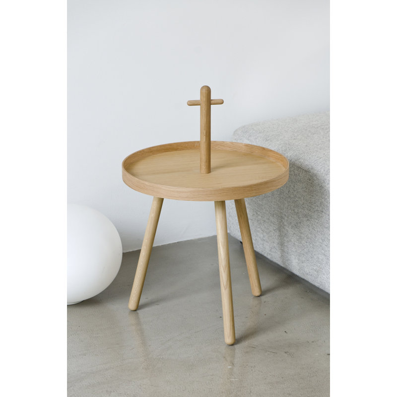 Bostic Round Side Table, Oak