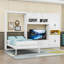 Lit escamotable simple en bois 2 tiroirs avec meuble télé, tablettes et armoire-213305017