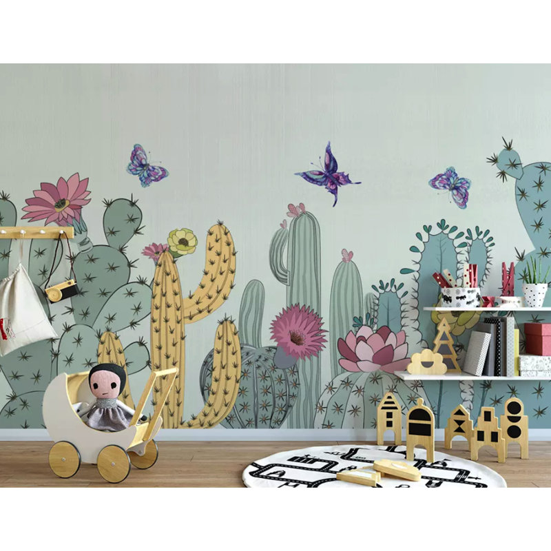 Papier peint texturé amovible Cactus, l 55 po x L 35 po