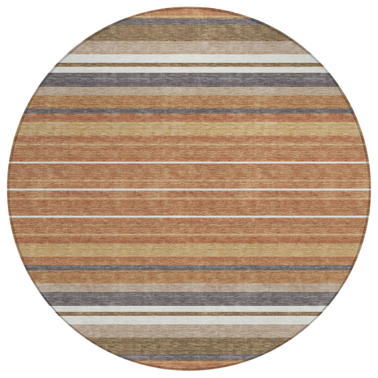 Machine Washable Indoor/Outdoor Drennen ACN2330 Stripes Rug