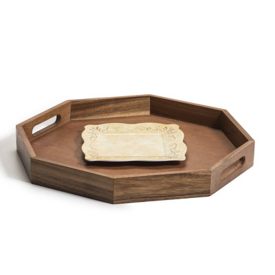 Acacia Wood Octagon Serving Tray