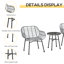 Ensemble de patio 3 pièces Outsunny, mobilier de bistro extérieur, table et chaises en osier de rotin PE, blanc crème, ensemble de sièges de patio, ensemble de conversation