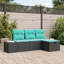 Ensemble de canapé de jardin avec coussin et rangement vidaXL 4 pièces vidaXL