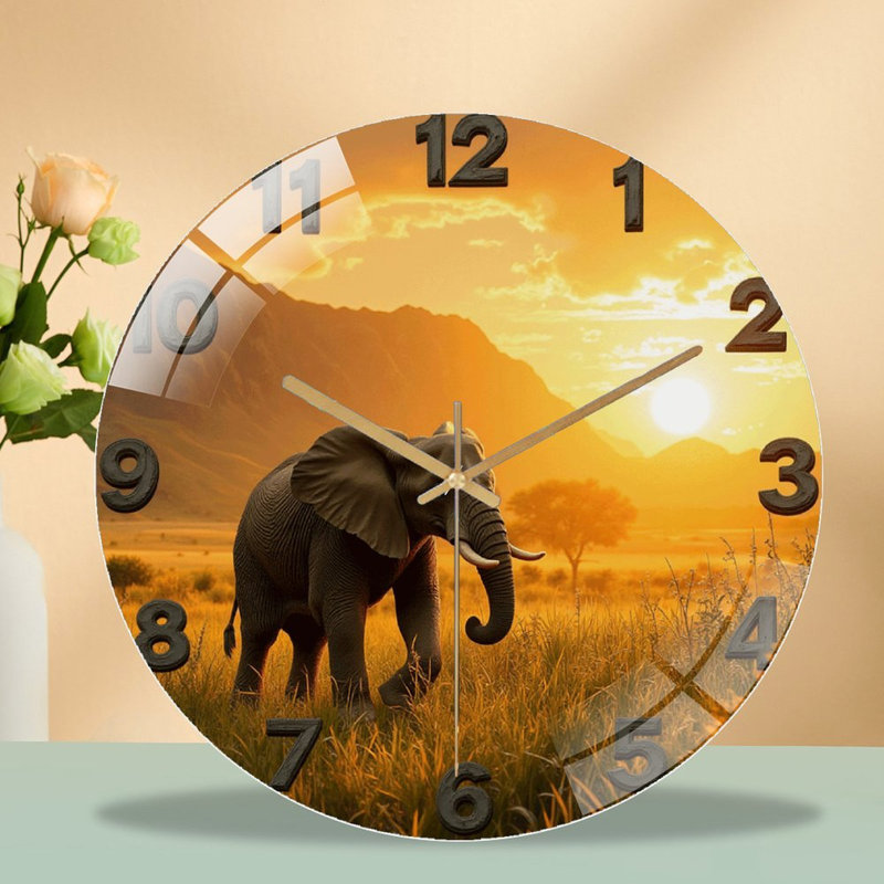 Horloge murale décorative pour éléphant 12 po