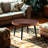 Coffee Table - 23.6 Inches Diameter, Suction Molded , Walnut Color Design, Black Metal Leg, Water , Adjustable Feet For Stability Pattern,