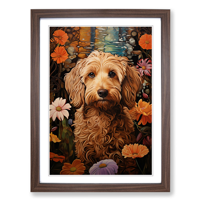 Labradoodle Renaissance - Framed Print, Walnut, 64cm H x 46cm W x 2cm D