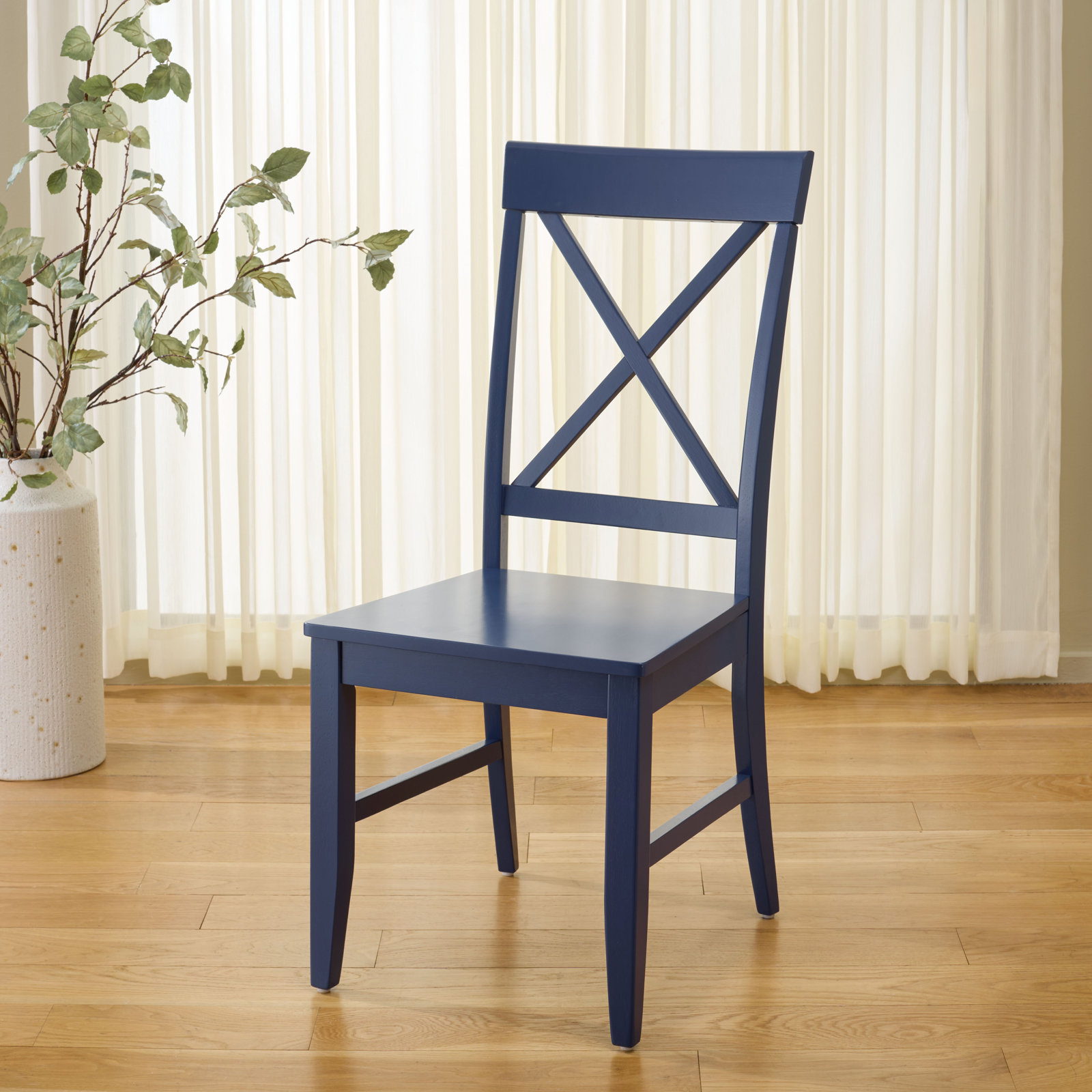Cierra X-Back Side Chair, Dark Blue