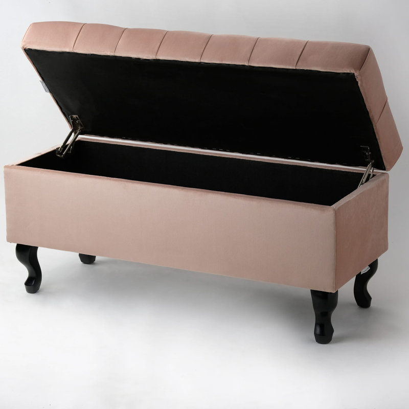 Velvet Upholstered Storage Bench, 47 cm H x 100 cm W x 40 cm D