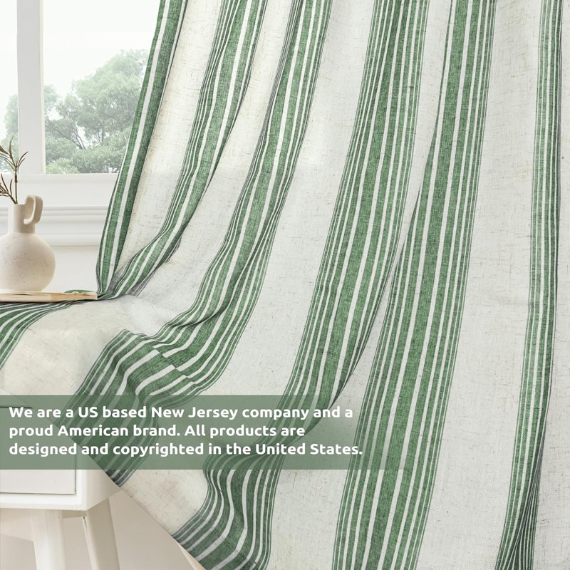 Rideaux semi-transparents avec passe-tringle Chris, L 52 po x L 96 po, Vert Loden