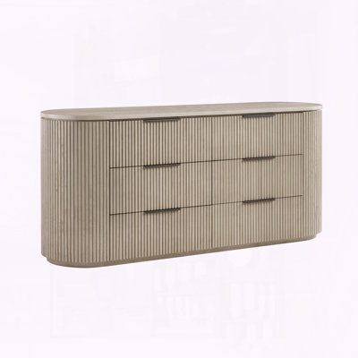 Commode Leanna en chêne clair, plateau à bijoux, tiroir supérieur doublé de feutre, fermeture amortie