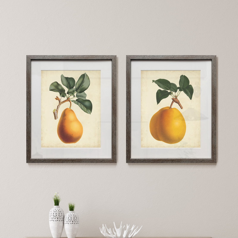 Simple Pears - ensemble de 2 reproductions encadrées sur papier