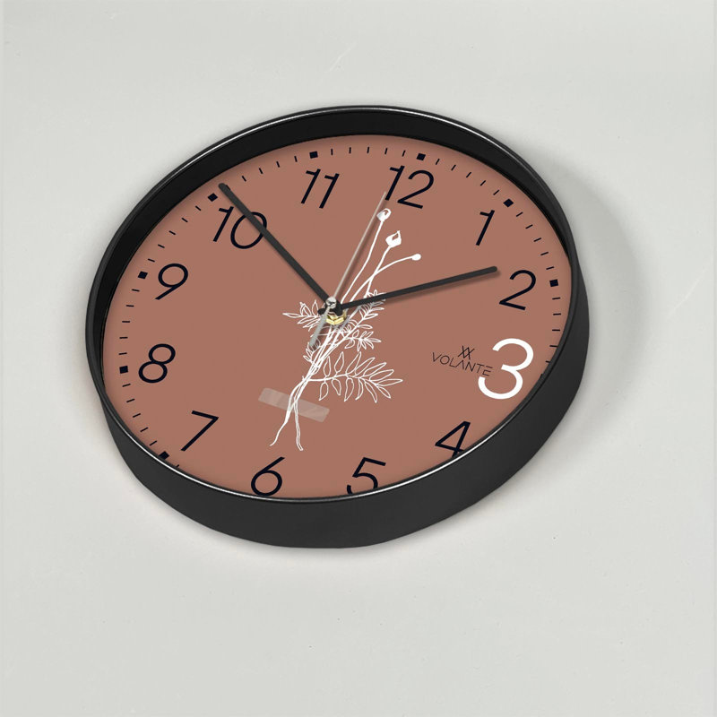 Cobleskill Elegant Decorative Wall Clock, 12 in Diameter, 1.8 in Thick | 100% Plastic Frame, Real Glass Cover | Perfect for Home Décor, Living Room, and Office | Stylish Timepiece with Modern Design