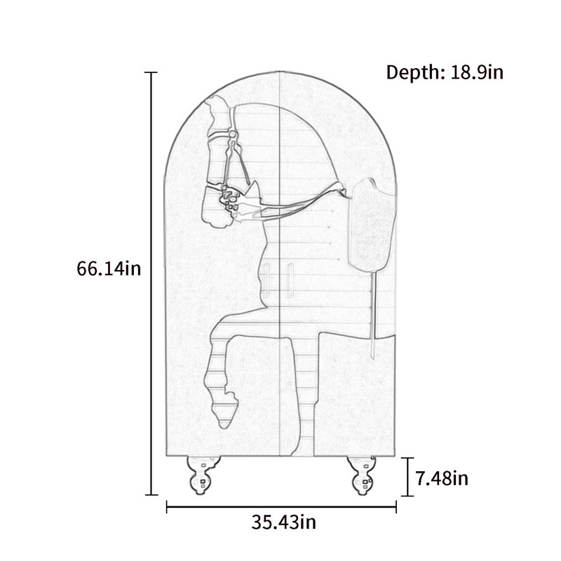 Armoire arquée avec tablettes et portes