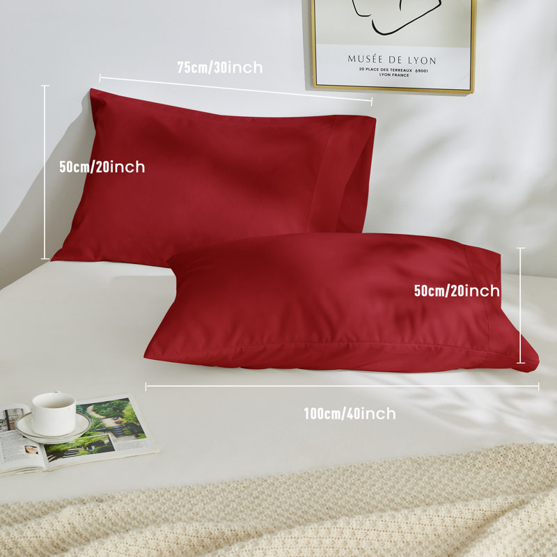 Double Brushed, Skin-Friendly Pillowcase set, Red, King Pillow Case