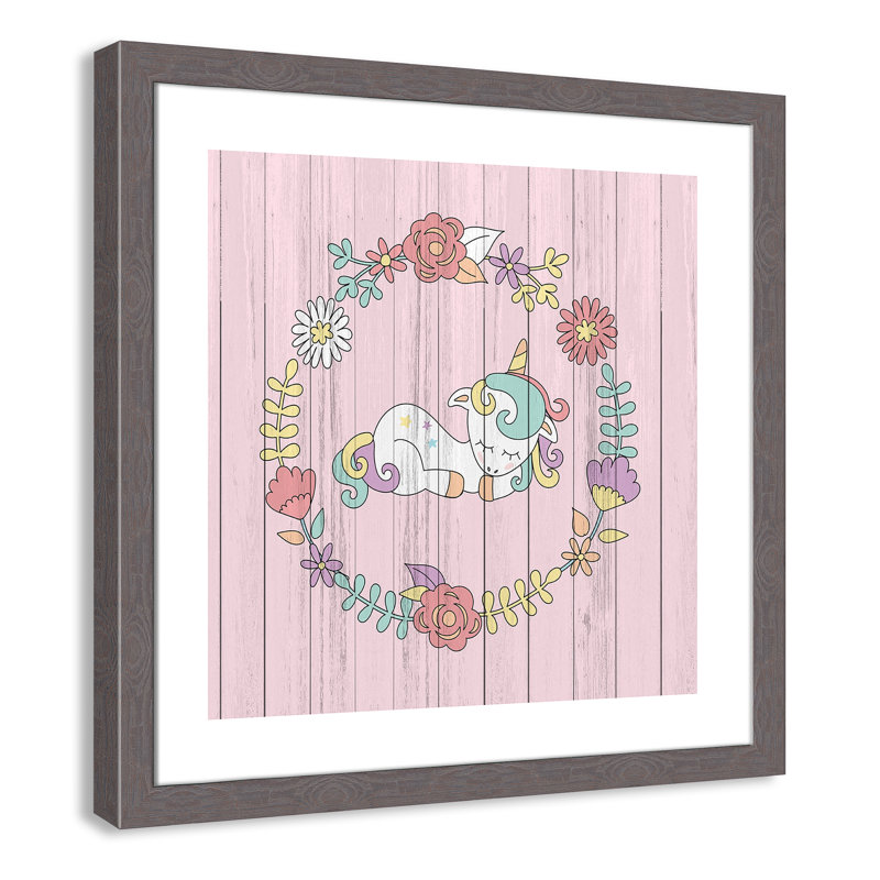 Décoration murale pour enfants, H 22,5 po x l 22,5 po x P 0,63 po, Encadrement fil du bois gris